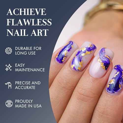 Kolinsky brush set 100% Pure Kolinsky Acrylic Nail Brush by Joya Mia Nail Art set brush Polish Brush Nail Tool (SET, Black)