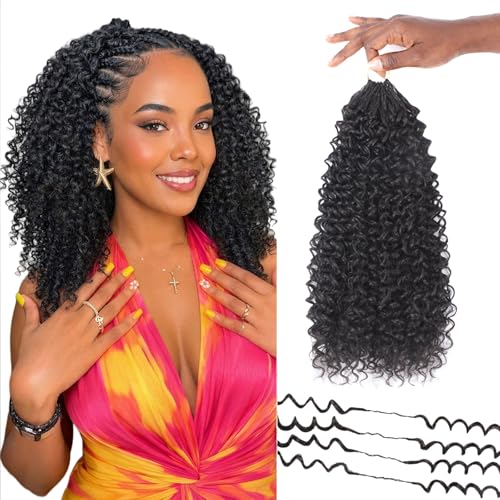 Feather Crochet Hair 12 Inch Water Wave Pre-Separated