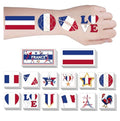 56Pcs French Flag Temporary Tattoos - Waterproof Body Art Stickers