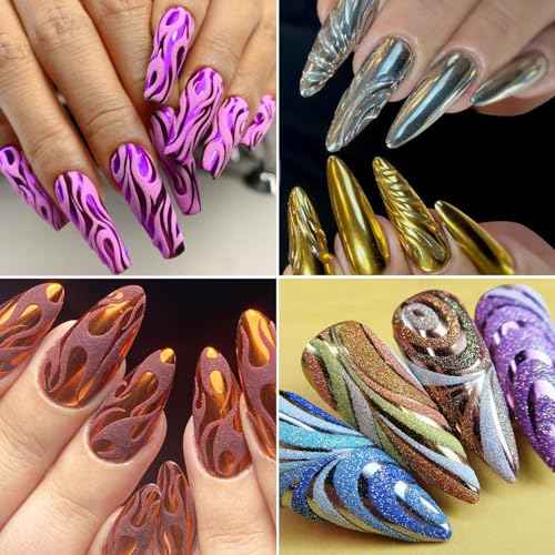 Chrome Nail Powder Set 12 Colors Gold Silver Bronze Chrome Powder for Nails Metallic Nail Glitter Red Green Blue Mirror Rub Pigment with 2PCS Extra Fine White Sugar Powder Nail Design