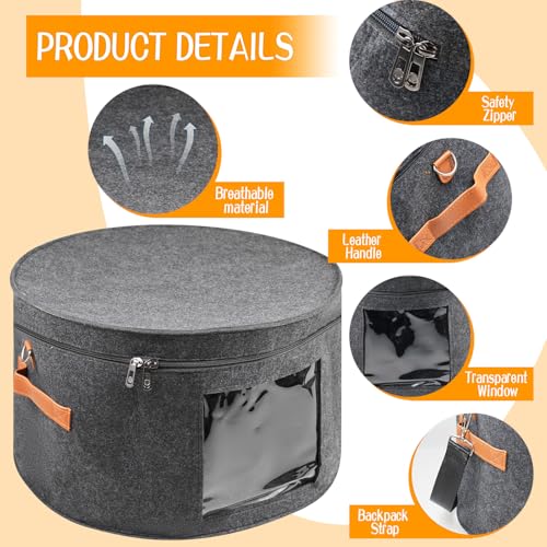 Wig Storage Boxes,Wig Travel Cases Foldable for Multiple Wigs for Men and Women,Yarn Organizer, Cosmetic Cabinet Storage Bag (Dark Grey)