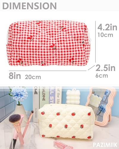 Quilted Makeup Bag Small Cosmetic Pouch Travel Organizer