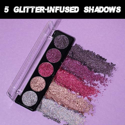 Profusion Amethyst Gems 5-Shade Glitter Eyeshadow Palette