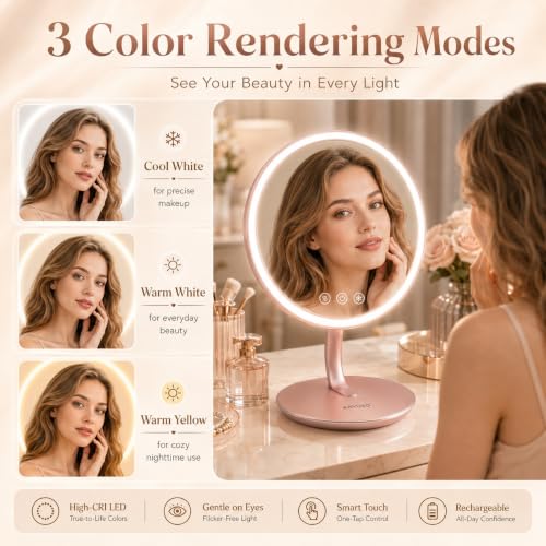 FRANO 7.6" Touch Makeup Mirror with Light & Cooling Function