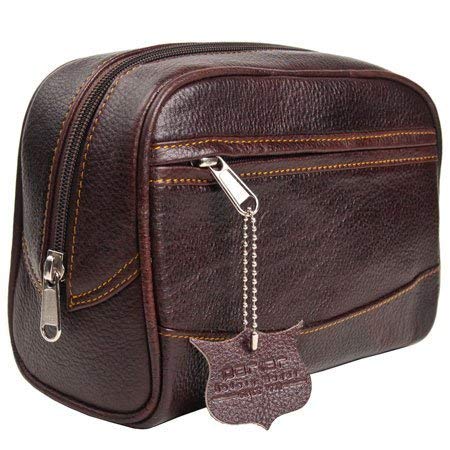 Parker Buffalo Leather Dopp Kit - Men's Travel Toiletry Bag