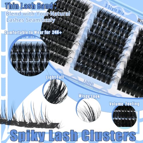 Volume Lash Clusters 12-20mm D Curl 208PC DIY Eyelash Extensions