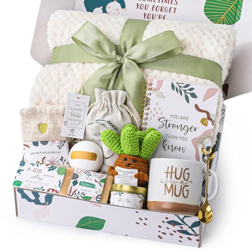 Get Well Gifts for Women Self Care Gift Baskets Chemo Care Package Inspirational Relaxation Feel Better Grief Thinking of You Surgery Recovery condolences Sympathy Gifts for Her Christian Mom Friend