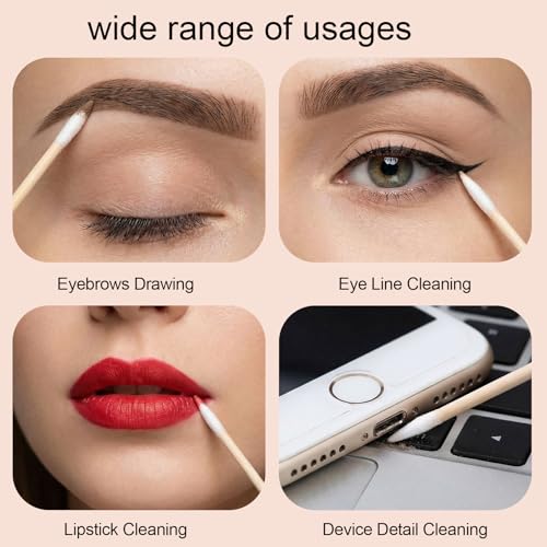 500 Pcs Double-Ended Cotton Swabs for Makeup & Cleaning