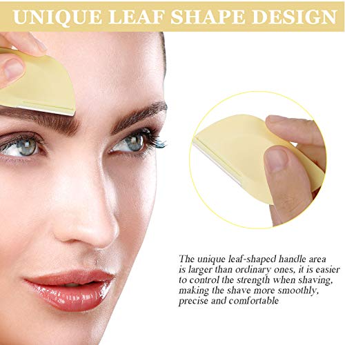 Patelai 21 Pcs Eyebrow Razors for Women Dermaplaning Tool Razor Eyebrow Blades Facial Razors for Men Trimmer Microblade Leaf Shaped Facial Shaper Shaver for Face Upper Lip Hair travel