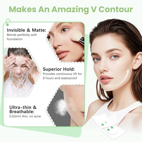 Facetapes for Lifting Invisible, Neck Tape Lift Turkey Neck, Instant Face Lift Tape Matte Invisible for Lifting Jowls, Eyes, Loose Skin, Wrinkles, Sagging Skin, Double Chin (1 Count (Pack of 200))
