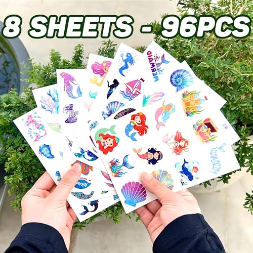 96 Mermaid Temporary Tattoos - Party Favors & Stickers