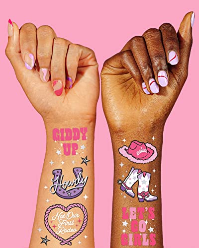 Rodeo Birthday Party Temporary Tattoos - 46 Silver Designs