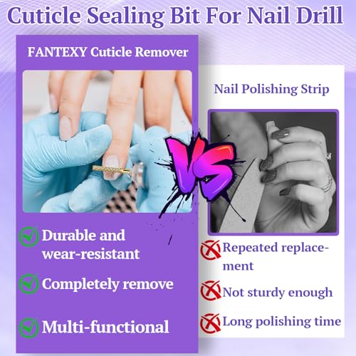 FANTEXY Carbide Cuticle Drill Bit 3/32'' Universal Shank