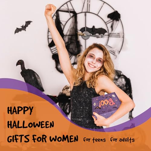 Halloween Boo Basket for Women - Festive Gift with Spooky Glass Cups