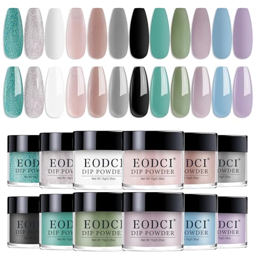 12-Color Nail Dip Powder Kit - Long-Lasting DIY Dipping Powder Set