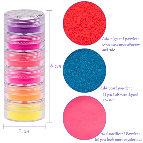 Duufin 36 Colors Nail Pigment Powder Gel Acrylic Nails Art Pigments Colorful Luminous Powder Iridescent Glitter Pearlescent High-Gloss Halo Powder for Nail Art, Body and Crafts