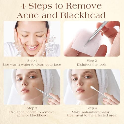 22-Piece Blackhead Remover Kit - Stainless Steel Pimple Extractor Tools