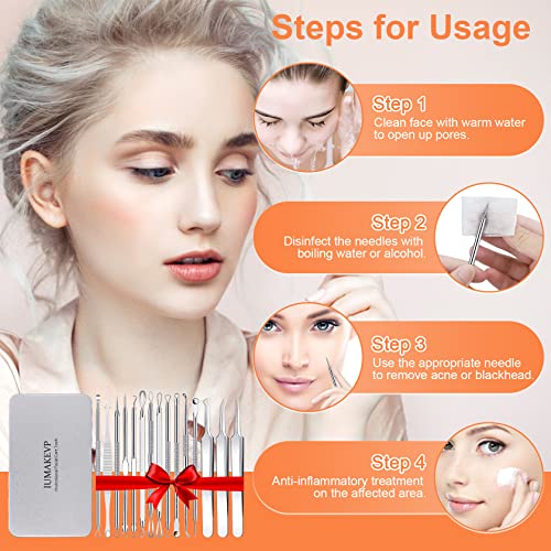 15 PCS Blackhead Remover Tool Kit | Professional Acne Extraction Set
