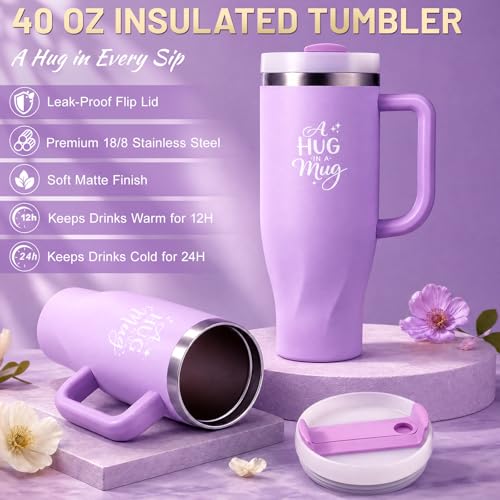 12-Piece Spa Gift Basket for Women with 40oz Tumbler & Blanket