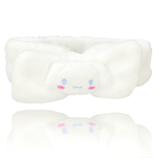 Bliqlriy Kawaii Spa Headband, Cute Headband for Women Facial Makeup, Washing, Party, Soft Microfiber Coral Skincare Shower Fluffy Towel Headbands Hair Band for Girls white