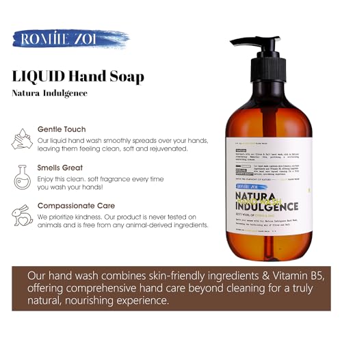 ROMIIE ZOI Liquid Hand Soap Natura Indulgence Hand Wash - Exotic Splendor of Rose Noir & Oud - 500 ML / 16.8 FL OZ(Pack of 2)