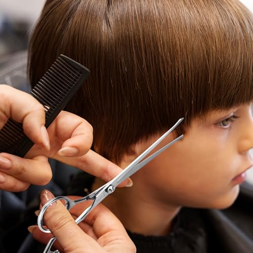 Kids Hair Cutting Scissors Set - 6in Safety Shears with Thinning Blades