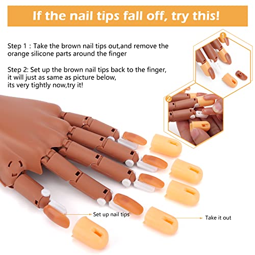 Acrylic Nail Practice Hand with 300 Nail Tips & Tools