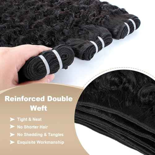 Burmese Curly Bundles Human Hair 4 bundles 100% Unprocessed Quick Weave 3c4a Water Wave with Spiral Curly End Real Human Hair Extensions Natural Color (12 12 12 12 inch)