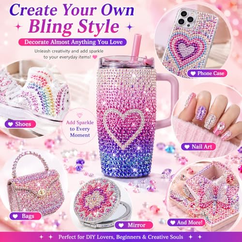 40000Pcs 40 Colors Jelly Resin Bedazzler Kit with B7000 Glue