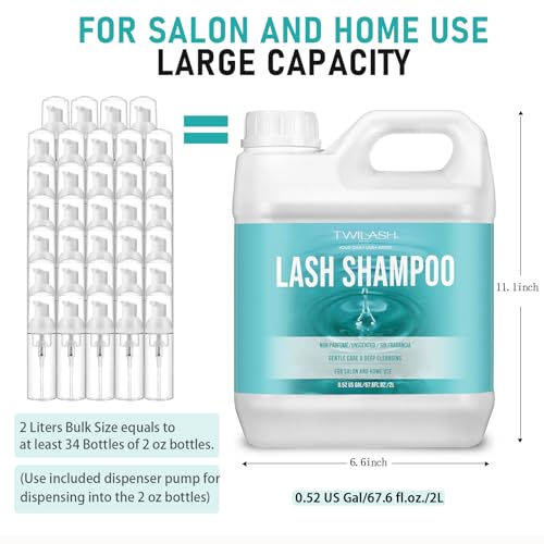 Lash Extension Shampoo 2L with Pump - Professional Salon Cleanser