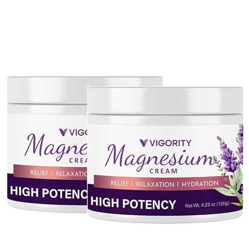 Vigority Magnesium Cream for Sleep: Magnesium Lotion for Leg Cramps - Soothing Magnesium with Lavender, Vitamin E and Shea Butter - Safe for Kids & Pregnant Individuals - 4.23 oz - 2 Pack