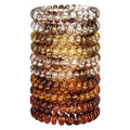 JessLab Spiral Hair Ties - 10-Pack Assorted No-Damage Ponytail Holders, Variation #28