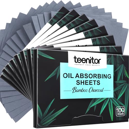 Teenitor Bamboo Charcoal Oil Blotting Papers 800 Count