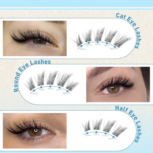 Wispy Cat Eye Lash Clusters - 176PCS DIY Eyelash Extensions 10-16MM