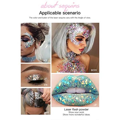 Face and Body Glitter Stick, Singer Concert Music Rave Face Body Sequins Glitter Stick for Women Face/Body/Hair/Eyes/Lip Glitter Makeup. (Pink)