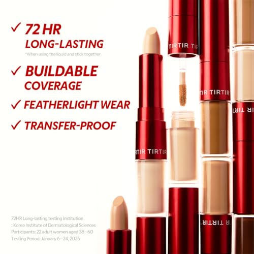 TIRTIR Glide&Hide Blurring Concealer #4.5N - Dual Applicator, Long-Lasting