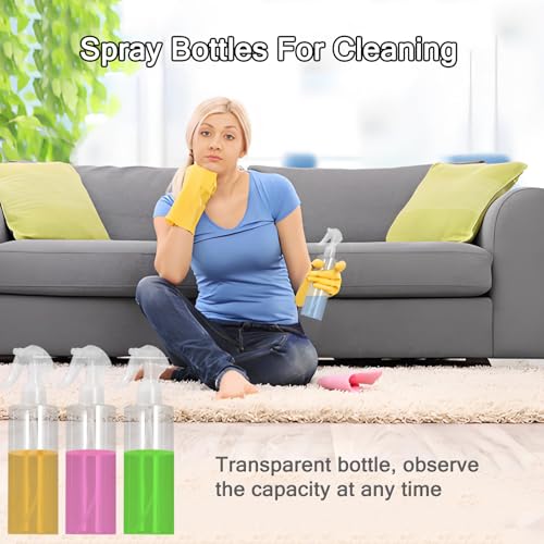 10 oz Plastic Spray Bottles - 3 Pack BPA-Free Fine Mist for Hair, Plants & Cleaning