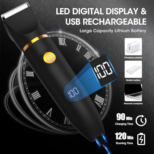 Manscape Body Hair Trimmer for Men: Pubic Hair Trimmer, 3 in 1 Versatile Electric Shaver for Groin,Face,Beard,Nose,Waterproof Body Groomer with Ceramic Blades, Mens Gifts
