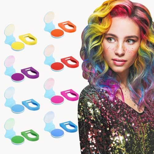 8 Colors Washable Hair Chalk – Temporary Hair Dye Makeup