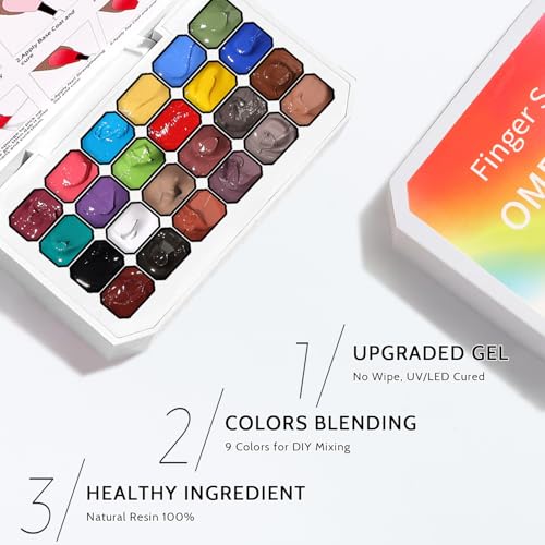 Karroy 24-Color Solid Gel Polish Palette - Ombre Nail Art Kit with Sponges