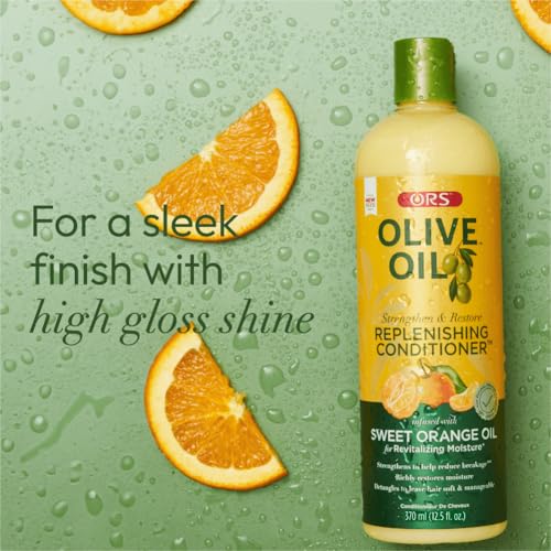 ORS Olive Oil Strengthen & Nourish Replenishing Conditioner infused with Sweet Orange Oil for Revitalizing Moisture 12.25 Ounce (Pack of 4)