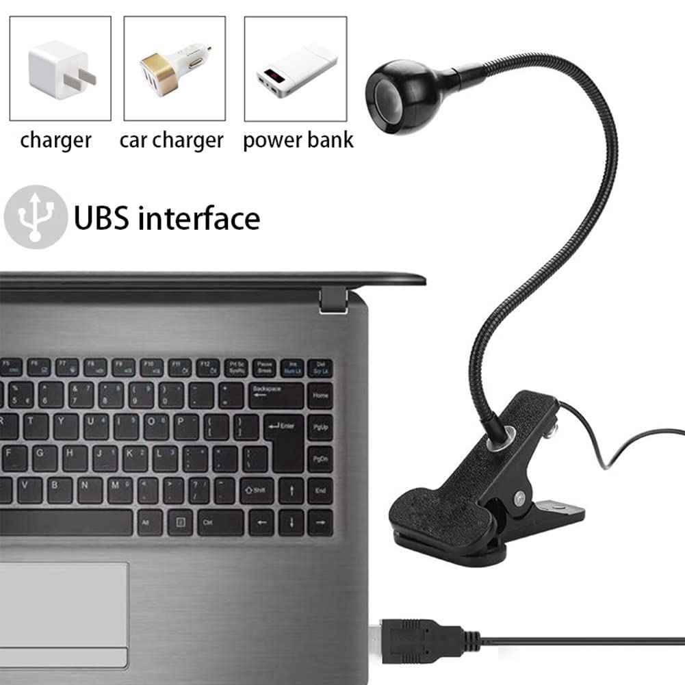 Brokimis Mini UV Lamp for Gel Nails, LED Curing Lamp with Flexible Gooseneck & Clamp 3W Portable Small Manicure UV Light Nail Dryer for Resin Curing Nail Art