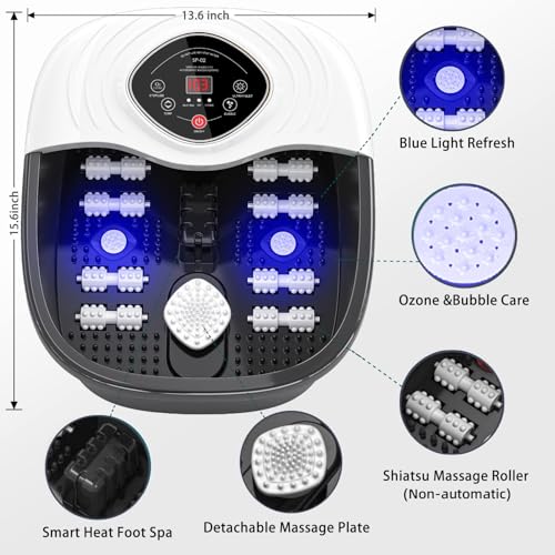 Foot Spa Bath Massager with Heat, UV Ozone & Shiatsu Rollers