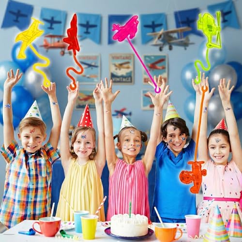 48 Airplane Party Favors - Stick Hands & Temporary Tattoos