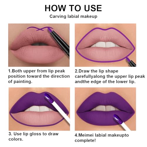 3Pcs 2 in 1 Matte Lip Liner & Liquid Lipstick Set