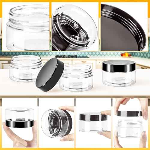 MotBach 20 Pack 4oz Plastic Jars with Lids, 120ml Round Clear Cosmetic Containers Makeup Jars,Travel Size Containers Jar for Lotion Cream Eyeshadow Samples Ointment Salve Balm Powder Travel Storage