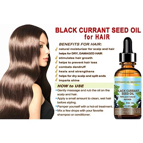 Botanical Beauty BLACK CURRANT SEED OIL. 100% Pure Natural Undiluted Refined Cold Pressed Carrier Oil for Skin, Hair, Lip and Nail Care (4 Fl Oz)