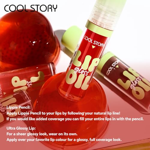 Lip Gloss and Liner Set, 2-Piece Combo with Ultra Glossy Finish (Set-5)