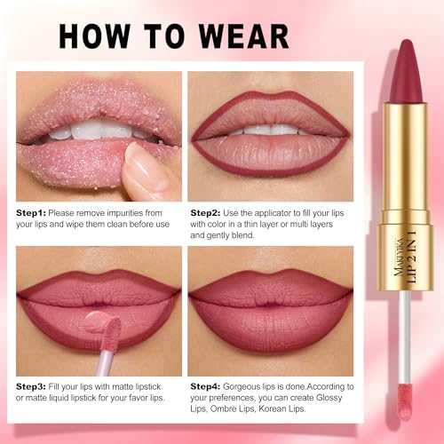 MAKI YIKA LGA08 Dark Purple Lip Liner & Silver Lip Gloss Set for Women