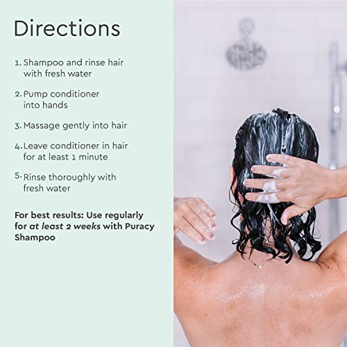 Puracy Conditioner, The Best for Fine, Medium, and Color-Treated Hair, Perfect Hair from Pure Ingredients, Stays Cleaner & Silkier Longer, 99.3% Natural Conditioner (12 Ounce)